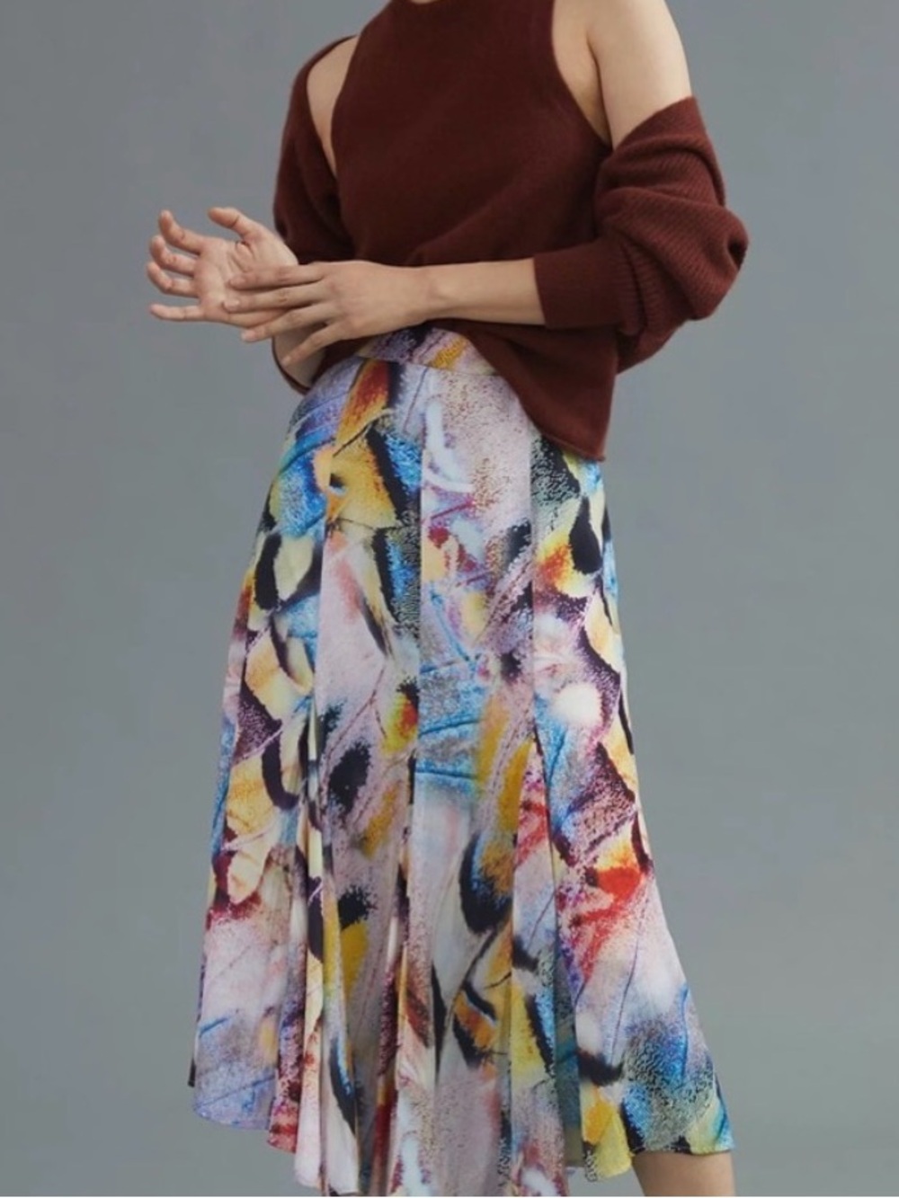 🦋 Anthropologie Flowy A-Line Midi Skirt | Size 2 🦋
